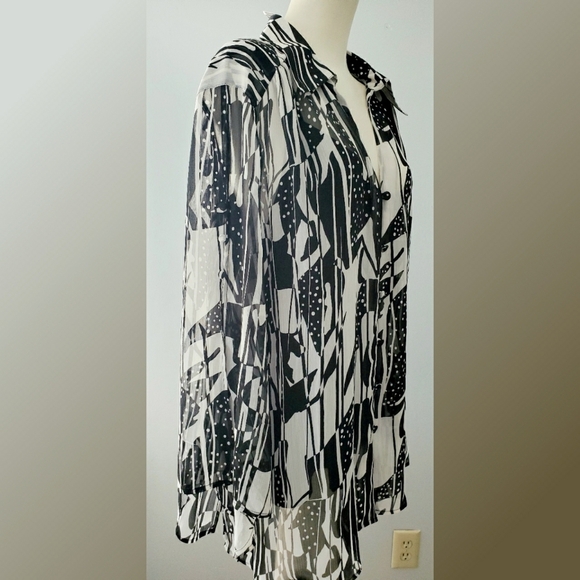 Marc Bouwer Sheer Blouse with Tank - Picture 1 of 7